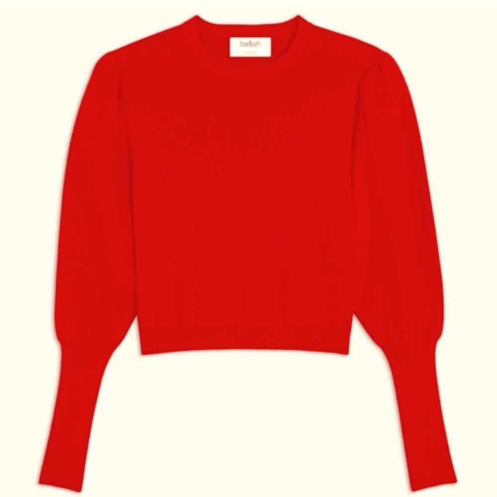Ba&sh ♥️ “Lady Pullover” flattering soft red sweater